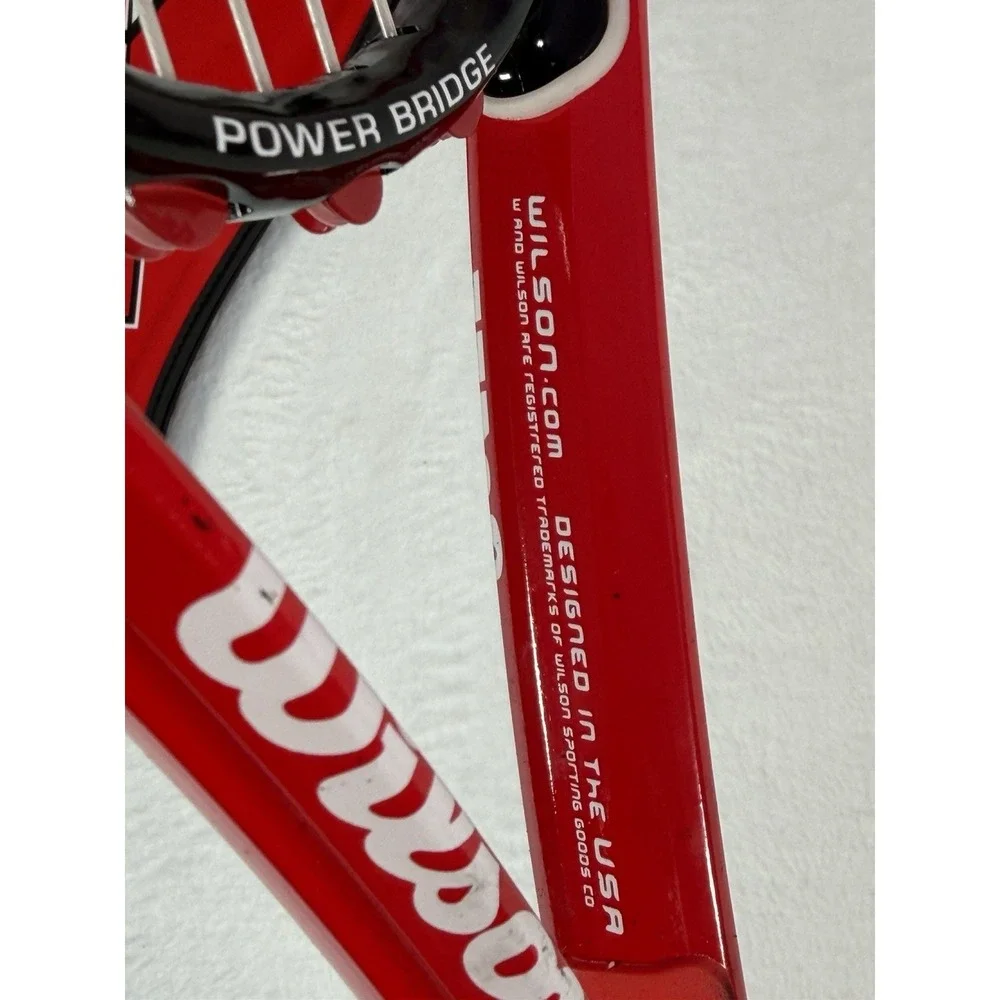Wilson Impact Titanium Volcanic Frame Tennis Racquet L4 4 1/2 Power Bridge Case‎